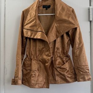 Donna Karan Copper-Tan Draped Utility Jacket